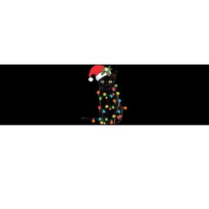 Black Cat Santa Tangled Up In Christmas Lights Bumper Sticker