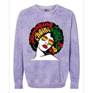 Breaking Chains Since 1865 Juneteenth Black American Freedom Gift Colorblast Crewneck Sweatshirt