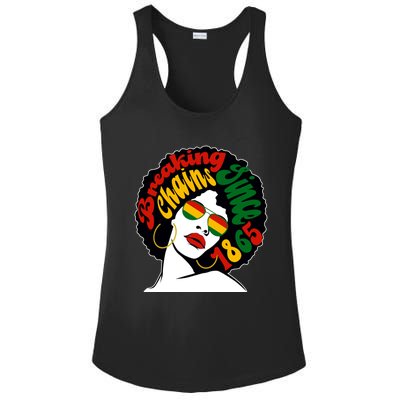 Breaking Chains Since 1865 Juneteenth Black American Freedom Gift Ladies PosiCharge Competitor Racerback Tank