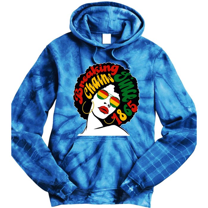 Breaking Chains Since 1865 Juneteenth Black American Freedom Gift Tie Dye Hoodie