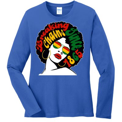 Breaking Chains Since 1865 Juneteenth Black American Freedom Gift Ladies Long Sleeve Shirt