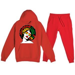 Breaking Chains Since 1865 Juneteenth Black American Freedom Gift Premium Hooded Sweatsuit Set