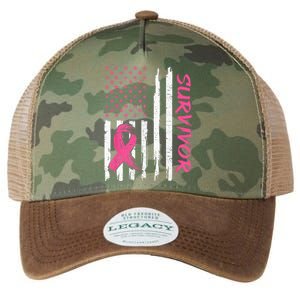 Breast Cancer Survivor American Flag Breast Cancer Awareness Legacy Tie Dye Trucker Hat