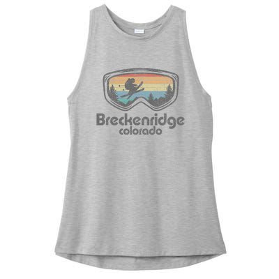 Breckenridge Colorado Ski Mountain Skiing Ladies PosiCharge Tri-Blend Wicking Tank