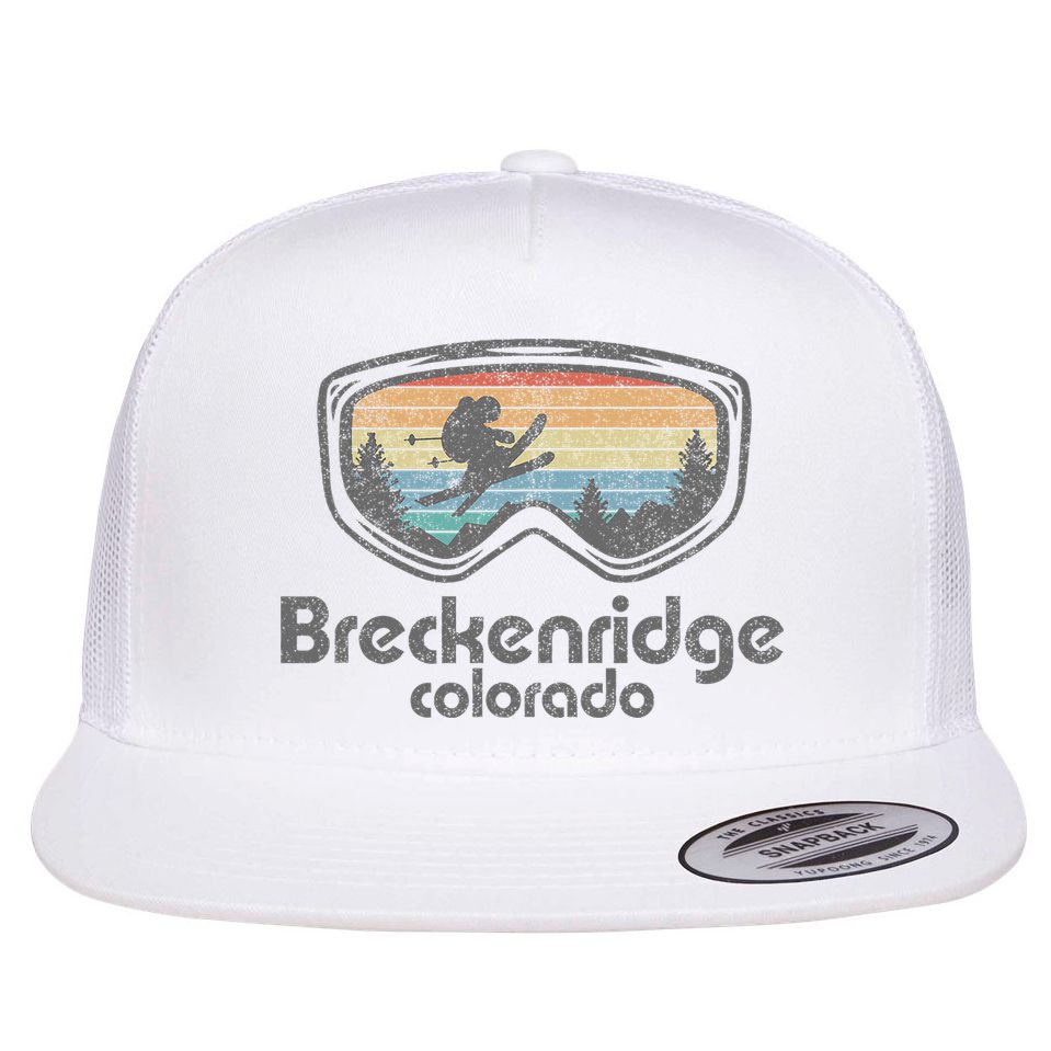 Breckenridge Colorado Ski Mountain Skiing Flat Bill Trucker Hat