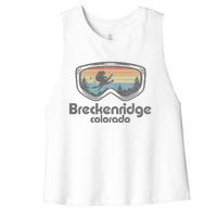 Breckenridge Colorado Ski Mountain Skiing Women's Racerback Cropped Tank