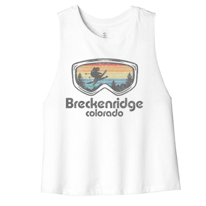 Breckenridge Colorado Ski Mountain Skiing Women's Racerback Cropped Tank