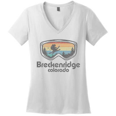 Breckenridge Colorado Ski Mountain Skiing Women's V-Neck T-Shirt