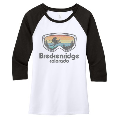 Breckenridge Colorado Ski Mountain Skiing Women's Tri-Blend 3/4-Sleeve Raglan Shirt