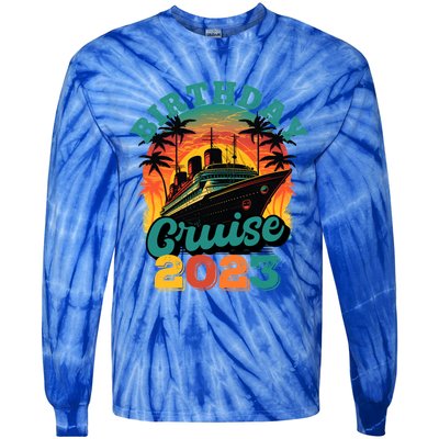 Birthday Cruise Squad Party Family Matching Cruise Ship Gift Tie-Dye Long Sleeve Shirt