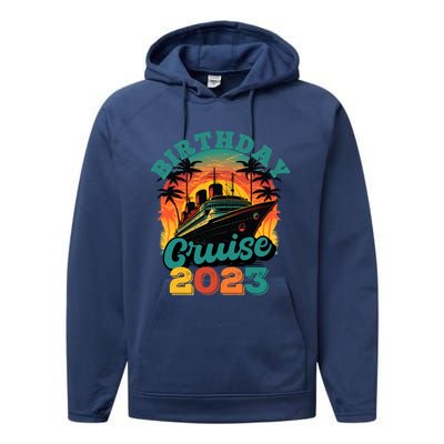 Birthday Cruise Squad Party Family Matching Cruise Ship Gift Performance Fleece Hoodie