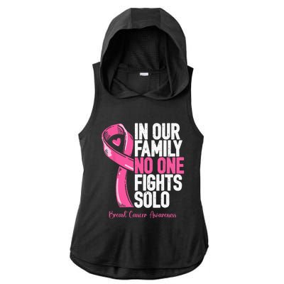 Breast Cancer Support Pink Family Breast Cancer Awareness Ladies PosiCharge Tri-Blend Wicking Draft Hoodie Tank