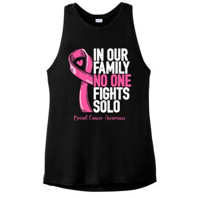 Breast Cancer Support Pink Family Breast Cancer Awareness Ladies PosiCharge Tri-Blend Wicking Tank