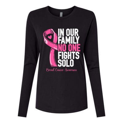 Breast Cancer Support Pink Family Breast Cancer Awareness Womens Cotton Relaxed Long Sleeve T-Shirt