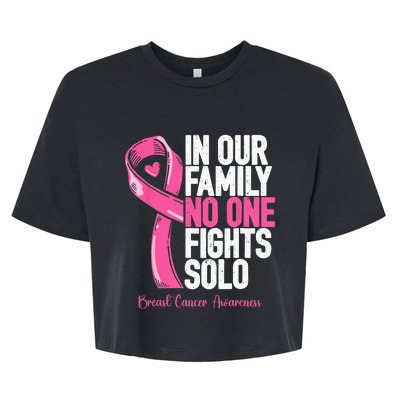 Breast Cancer Support Pink Family Breast Cancer Awareness Bella+Canvas Jersey Crop Tee