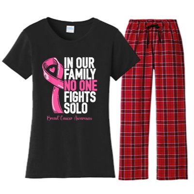 Breast Cancer Support Pink Family Breast Cancer Awareness Women's Flannel Pajama Set