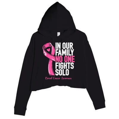 Breast Cancer Support Pink Family Breast Cancer Awareness Crop Fleece Hoodie