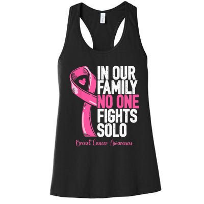 Breast Cancer Support Pink Family Breast Cancer Awareness Women's Racerback Tank