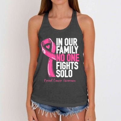 Breast Cancer Support Pink Family Breast Cancer Awareness Women's Knotted Racerback Tank