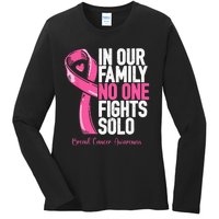 Breast Cancer Support Pink Family Breast Cancer Awareness Ladies Long Sleeve Shirt