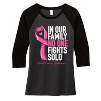 Breast Cancer Support Pink Family Breast Cancer Awareness Women's Tri-Blend 3/4-Sleeve Raglan Shirt