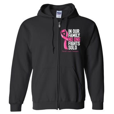 Breast Cancer Support Pink Family Breast Cancer Awareness Full Zip Hoodie