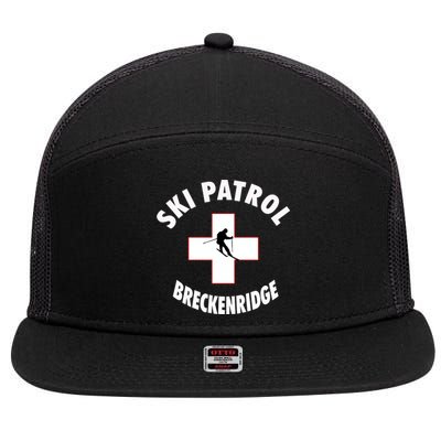 Breckenridge Colorado Ski Patrol Gift 7 Panel Mesh Trucker Snapback Hat