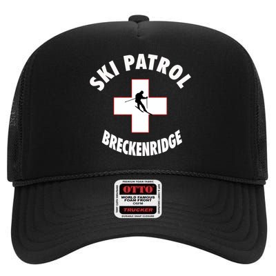 Breckenridge Colorado Ski Patrol Gift High Crown Mesh Back Trucker Hat