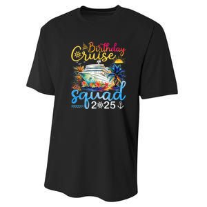 Birthday Cruise Squad 2025 Family Cruise Vacation Birthday Performance Sprint T-Shirt