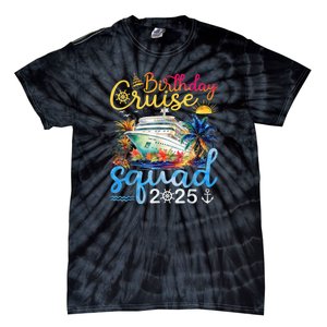 Birthday Cruise Squad 2025 Family Cruise Vacation Birthday Tie-Dye T-Shirt