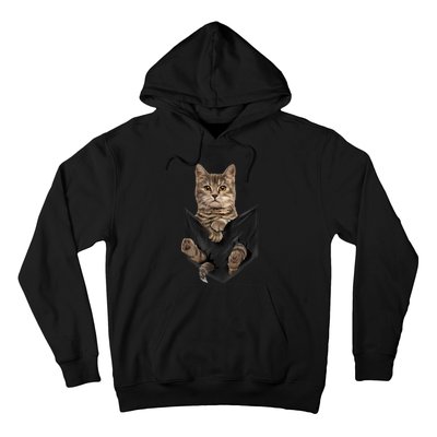 Brown Cat Sits In Pocket TShirt Cats Tee Shirt Gifts Hoodie