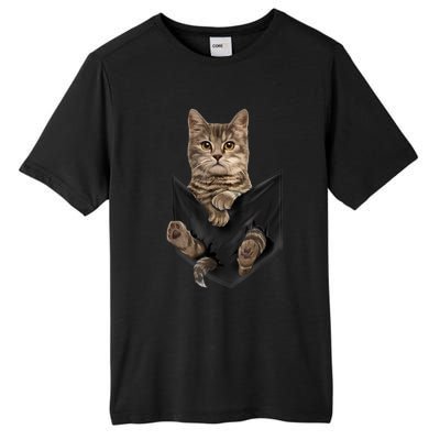 Brown Cat Sits In Pocket TShirt Cats Tee Shirt Gifts Tall Fusion ChromaSoft Performance T-Shirt