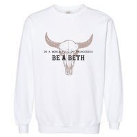 Boho Cow Skull Howdy Wild West Garment-Dyed Sweatshirt