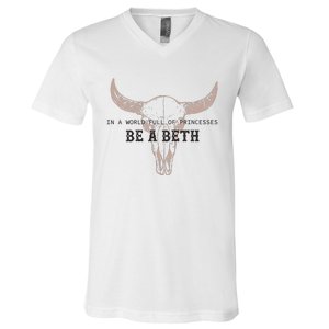 Boho Cow Skull Howdy Wild West V-Neck T-Shirt