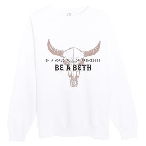 Boho Cow Skull Howdy Wild West Premium Crewneck Sweatshirt