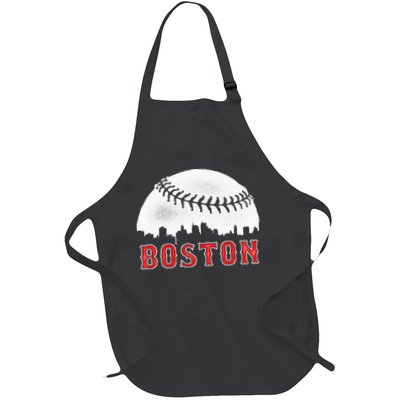boston city skyline baseball Apron