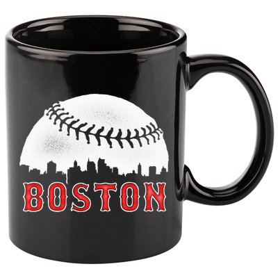 boston city skyline baseball 11oz C Handle Ceramic Mug