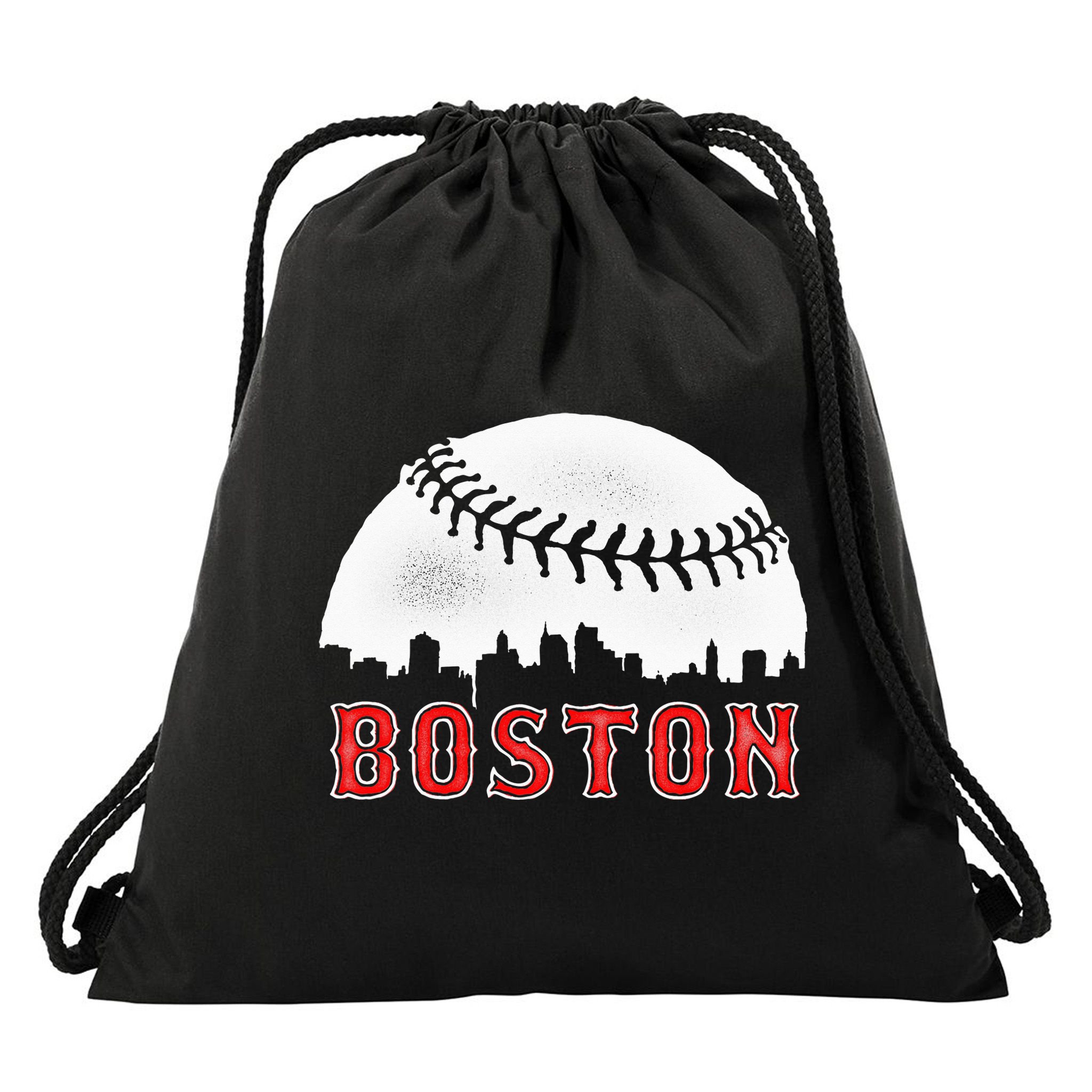 boston city skyline baseball Drawstring Bag