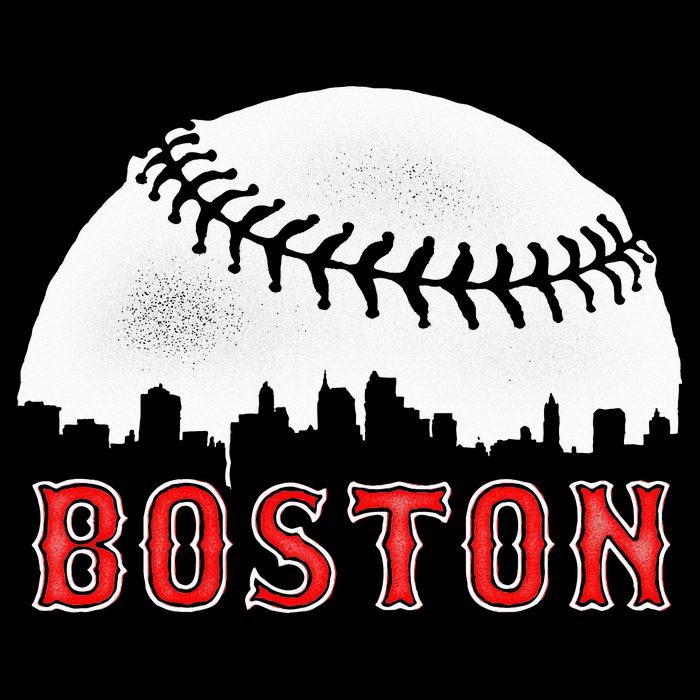 boston city skyline baseball Drawstring Bag
