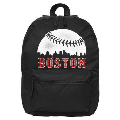 boston city skyline baseball 16 in Basic Backpack