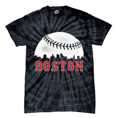 boston city skyline baseball Tie-Dye T-Shirt