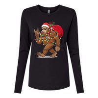 Bigfoot Christmas Santa Sasquatch With Lights Womens Cotton Relaxed Long Sleeve T-Shirt