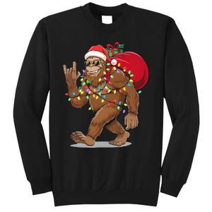 Bigfoot Christmas Santa Sasquatch With Lights Sweatshirt