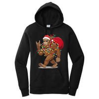 Bigfoot Christmas Santa Sasquatch With Lights Women's Pullover Hoodie