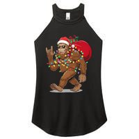 Bigfoot Christmas Santa Sasquatch With Lights Women's Perfect Tri Rocker Tank