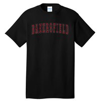 Bakersfield California Souvenir Vacation College Style Red Tall T-Shirt