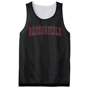 Bakersfield California Souvenir Vacation College Style Red Mesh Reversible Basketball Jersey Tank