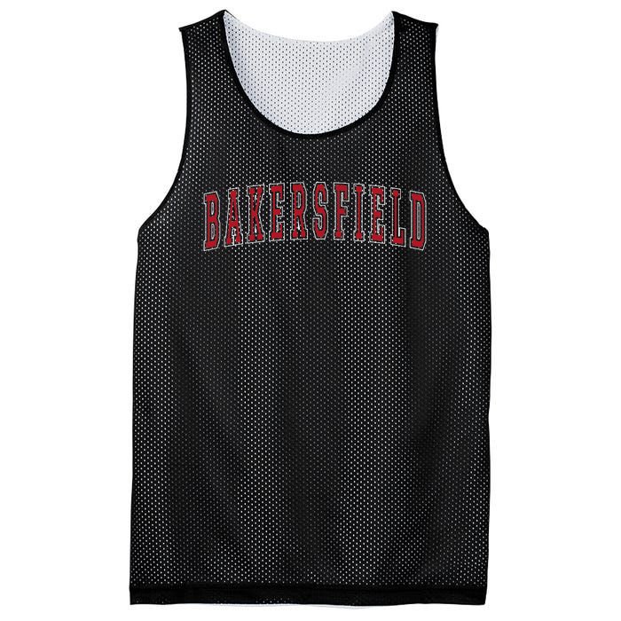 Bakersfield California Souvenir Vacation College Style Red Mesh Reversible Basketball Jersey Tank