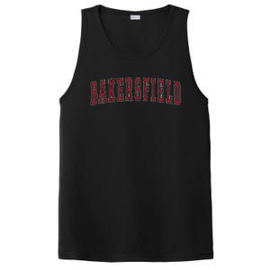 Bakersfield California Souvenir Vacation College Style Red PosiCharge Competitor Tank