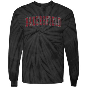 Bakersfield California Souvenir Vacation College Style Red Tie-Dye Long Sleeve Shirt